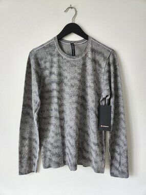 NWT LULULEMON HFTW/BLK Grey Black Metal Vent Breathe LS Top Shirt Men's XL